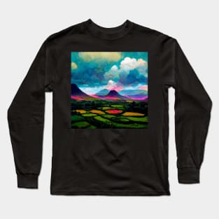 Psychedelic Irish Landscape Long Sleeve T-Shirt